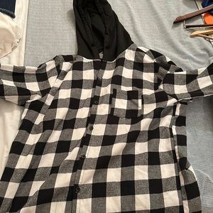SHEIN Black and White Flannel Shirt